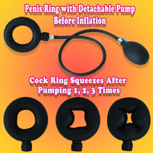 Load image into Gallery viewer, Bondage Silikon Aufblasbarer Penisring Pumpe SM Cockring Erektion Trainer
