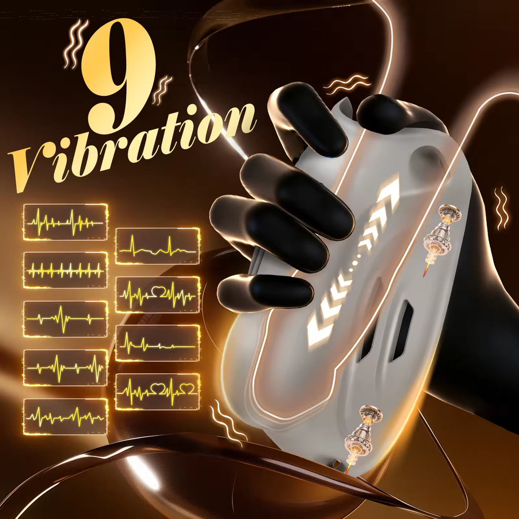 Tragbarer Peniskäfig Keuschheitsgürtel BDSM-Schutz Hodentrainer mit 9 Vibrationsmodi
