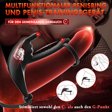 Load image into Gallery viewer, Ring-Vibrator, Sexspielzeug für Paare, Extremer Doppel-Penisring, Hodenring, Sexspielzeug, Silikonring, Kaninchen-Vibrat