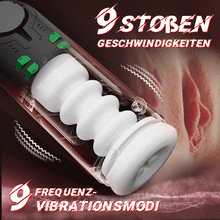 Load image into Gallery viewer, 9 Stoßen Vibrieren Saugen Heizen Masturbator Cup