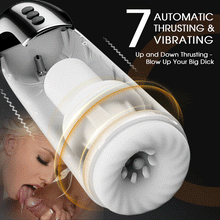 Load image into Gallery viewer, Tragbarer 7-stoßender und vibrierender, erhitzender Vocal-Masturbationsbecher