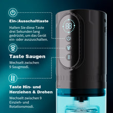 Load image into Gallery viewer, Hunter- Männlicher Masturbator 9 schiebend &amp; rotierend 9 saugend Perfekt für größere Größen
