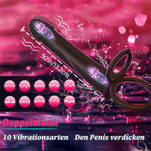 Load image into Gallery viewer, Anal-Analdildo zum Anschnallen für Paare mit vibrierendem Penisring