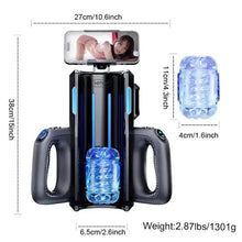 Load image into Gallery viewer, LETEN Masturbator mit 10 stoßenden Hochgeschwindigkeits und Telefonhalter