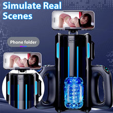 Load image into Gallery viewer, LETEN Masturbator mit 10 stoßenden Hochgeschwindigkeits und Telefonhalter