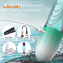 Load image into Gallery viewer, Green Pioneer – 4 Druckstufen und 9 Saugmodi – Wasser-Penispumpe mit LCD-Display