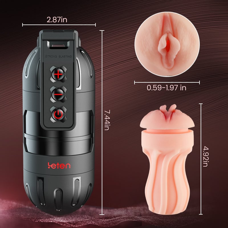【Stärker und schneller zum Orgasmus】 Leten 10 Vibrationsmasturbator und Pussy Pockets 2-in-1 mit App-Steuerung