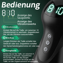 Load image into Gallery viewer, Evolution-8 Sucking 10 Vibrating One Touch Orgasm Digital Vacuum Masturbator