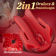 Load image into Gallery viewer, Red Fury Armour – Penispumpe mit 9 Saugstufen, rotem Mund und strukturiertem Tunnel
