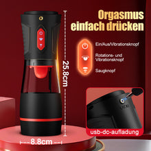 Load image into Gallery viewer, Liebesbiss- 9 vibrierende, 9 saugende, 9 rotierende, hörbare männliche Masturbatoren mit Ko