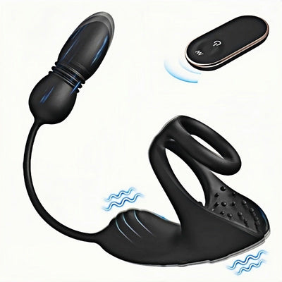 Prostata-Massagegerät mit 9 Stoß- und Vibrationsstufen und Hodenstimulator