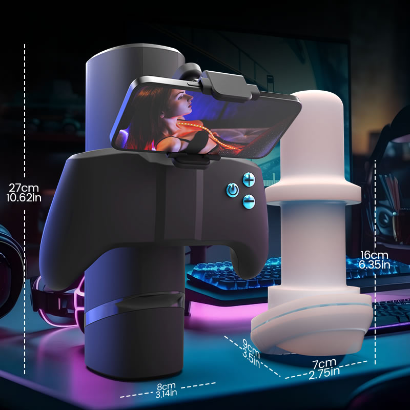 Turbo - Seekheart 10-Modus Explosiver Stoß-Stroker – Immersives Gamepad-Design mit Handyhalter