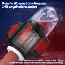 Load image into Gallery viewer, Sturmwirbel - 5-frequenz Wasserspray + 10-frequenz Vibration + 5-frequenz Rotation, Doppelte Eichelstimulation, Zweifach