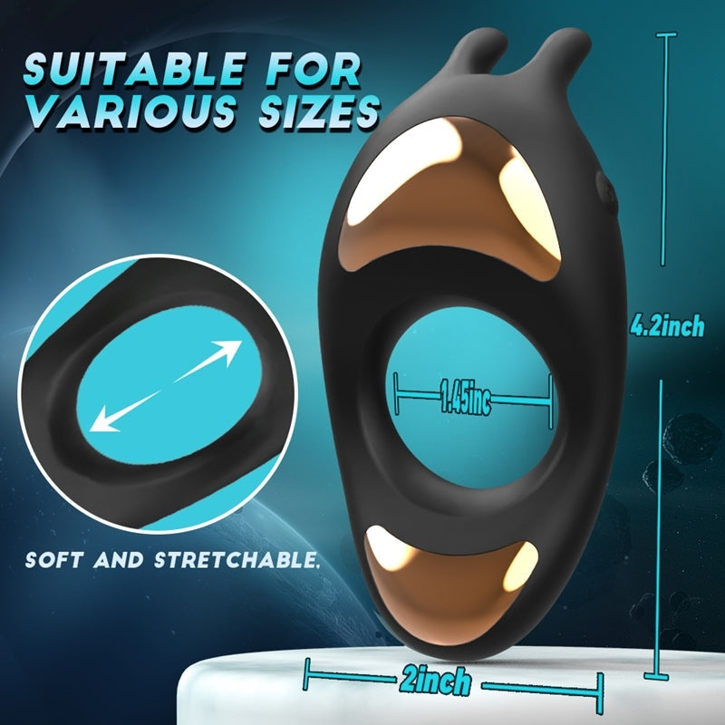 Bunny Hopper——Vibrating Cock Ring with Rabbit Design, Rechargeable Penis Ring Vibrator with 9 Vibration Modes