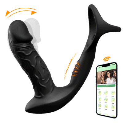 9-fach Wackel- & Vibrations-Analvibrator mit App-Steuerung und Penisring