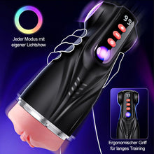 Load image into Gallery viewer, Daphne - 3 Hüllen Taschenmuschi Penis-Pumpe mit 9 Saug- &amp; 9 Vibrationsmodi für männliche Mast