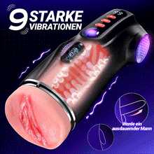 Load image into Gallery viewer, Daphne - 3 Hüllen Taschenmuschi Penis-Pumpe mit 9 Saug- &amp; 9 Vibrationsmodi für männliche Mast
