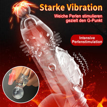 Load image into Gallery viewer, Vibrierende Penishülle mit Sperrring – Noppen &amp; feste Spitze für gezielte Stimulation