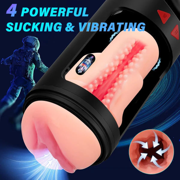 3 IN 1 Automatischen Masturbator Stroker Blowjob mit 4 Saug und Vibrations und Stoßmodi
