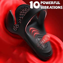 Load image into Gallery viewer, Doppel-Hodensack Penistrainer Vibrator Cockring Masturbator mit 10 Vibrationsmodi