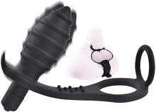 Load image into Gallery viewer, Prostata Vibrator für Männer Analvibrator mit Penisring Prostata Stimulation Männer Dildo Sex Toy mit 10 Vibrationsmodi