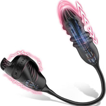 Load image into Gallery viewer, Männlicher Analvibratoren Penisringe Prostata Massagegerät Analplug mit 7 Vibrationen und 7 Teleskopmodi Dehnbar Silikon Penisringe Analvibratoren Sexspielzeug für Männer Paare