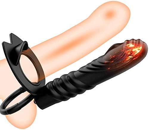 Doppelpenetration Anal Vibrator mit vibrierendem Cockring, Fernbedienung Doppelstimulation Anal Plug Penis Ring Sexspielzeug für Männer, Frauen und Paare