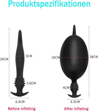 Load image into Gallery viewer, 26cm Superlang Aufblasbar Analplug mit Pumpe,Verstellbar Riesen Dildo Butt Plug,Analkugeln Anal Spreizer SM Sexspielzeug Extreme Paare Frauen Männer