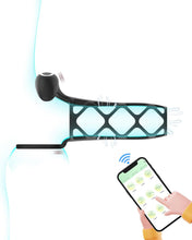 Load image into Gallery viewer, Penisring Vibrator mit 9 Vibrationsmodi Große Größe Hohlgewebe Penisbeschränkung Klitorisstimulation App Fernbedienung Erotisches Sexspielzeug für Paare Mann und Frau