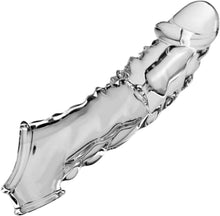Load image into Gallery viewer, Penishülle mit Vibrator für 9 CM Penisverlängerung,Penis Sleeve erotisches Sexspielzeug für die Männer Penis Hülle Penismanschetten Sex Toyset Herren (Transparent)