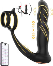Load image into Gallery viewer, Analvibratoren Prostata Stimulation Männer 10 StoBfunktionmodi Analspielzeuge für Vaginaler Anal,APP Fernbedienung Penisring Schub Dildo Buttplug Sex Spielzeug für Männer Paare