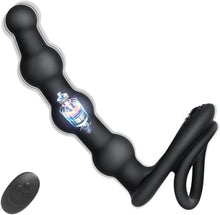 Load image into Gallery viewer, Penisring Anal Vibrator mit Fernbedienung Silikon Cockring Analkugeln 10 Vibrationsmodi Penis Ring Stimulator Anal Dildo Butt Plug Extreme Sexspielzeuge für Männer Frauen und Paare