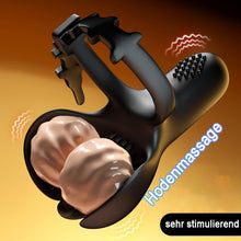Load image into Gallery viewer, Vibrator Cockringe Extrem Silikon Penisring Vibratoren mit Hoden Vibrierende Cockring für Männer mit 10 Vibrationmodis für Penis Sex Spielzeug für die Männer Stimulation Sex Toy