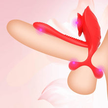 Load image into Gallery viewer, Vibrierender Penisring mit Klitoris Stimulator Penisring Vibrator mit 10 Vibrationsmodi Cockring zur Erektion Verbessern Verzögerte Ejakulation Männer Sexspielzeug für Paare Extrem Sex