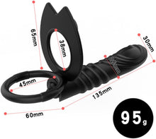 Load image into Gallery viewer, Doppelpenetration Anal Vibrator mit vibrierendem Cockring, Fernbedienung Doppelstimulation Anal Plug Penis Ring Sexspielzeug für Männer, Frauen und Paare