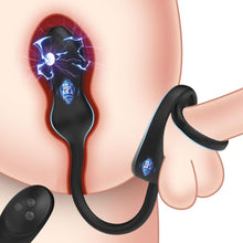 Load image into Gallery viewer, NEU Elektroshock Analvibratoren für Mann mit 10 Vibrations 3 Elektroschockmodi Prostata Stimulation Männer Penis Ring Vibrator Analplug Sexspielzeug für Männer Paare Extrem