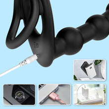 Load image into Gallery viewer, Penisring Anal Vibrator mit Fernbedienung Silikon Cockring Analkugeln 10 Vibrationsmodi Penis Ring Stimulator Anal Dildo Butt Plug Extreme Sexspielzeuge für Männer Frauen und Paare
