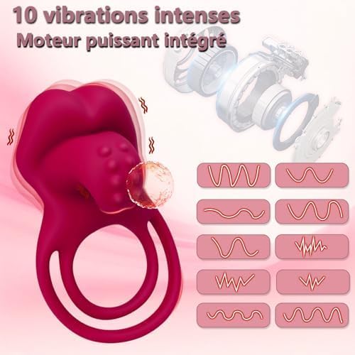 Penisring Vibrator mit Klitoris Stimulator Penisring Vibration Paarvibrator für Paare Penis-Vibrator Sexspielzeug für Paare zu Zweit Penis Ring Vibratoren Klitoris Sex Spielzeug mit 10 Vibrationsmodi