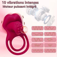 Load image into Gallery viewer, Penisring Vibrator mit Klitoris Stimulator Penisring Vibration Paarvibrator für Paare Penis-Vibrator Sexspielzeug für Paare zu Zweit Penis Ring Vibratoren Klitoris Sex Spielzeug mit 10 Vibrationsmodi