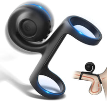 Load image into Gallery viewer, Penis Ring Vibratoren für Langwährende Erektion und Klitoris Stimulation mit 10 Vibrationsmodi Silikon Vibrierender Hodenring Penisring Massagegerät Erotisches Sex Spielzeug für Männer