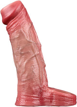 Load image into Gallery viewer, Flüssigsilikon Realistische Penishülle mit Hodenring und Venenstruktur Penismanschetten Cock Sleeve für Penisvergrößerung und Zeit Verlängern Penis Sleeve Extrem Sexspielzeug für Männer