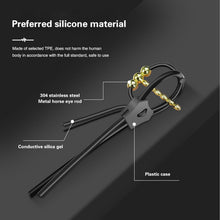 Load image into Gallery viewer, Elektro Shock Einstellbar Silikon Penisring Eichelring mit Kugel Elektrische Stimulation