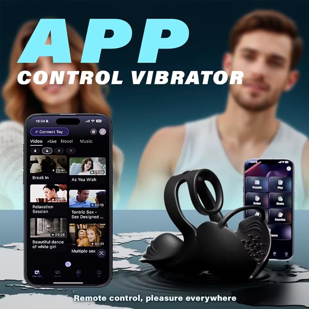 360° Hoden Vollabdeckungsstimulator Penistrainer Cock Ring mit 9 Vibrations & Heizmodi