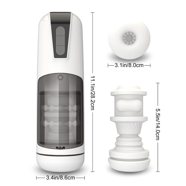 White Vibe – Automatischer, wasserdichter Stretch-Masturbator mit 7 Vibrationsmodi für Männer