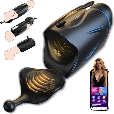 Tagnaff Masturbieren für Männer Handfrei Penis Vibrator Sex Spielzeug für die Männer Mehrere Tragevarianten Vibratorensets, AI Sync Sexspielzeug Solo Manuelle Cup-Masturbatoren