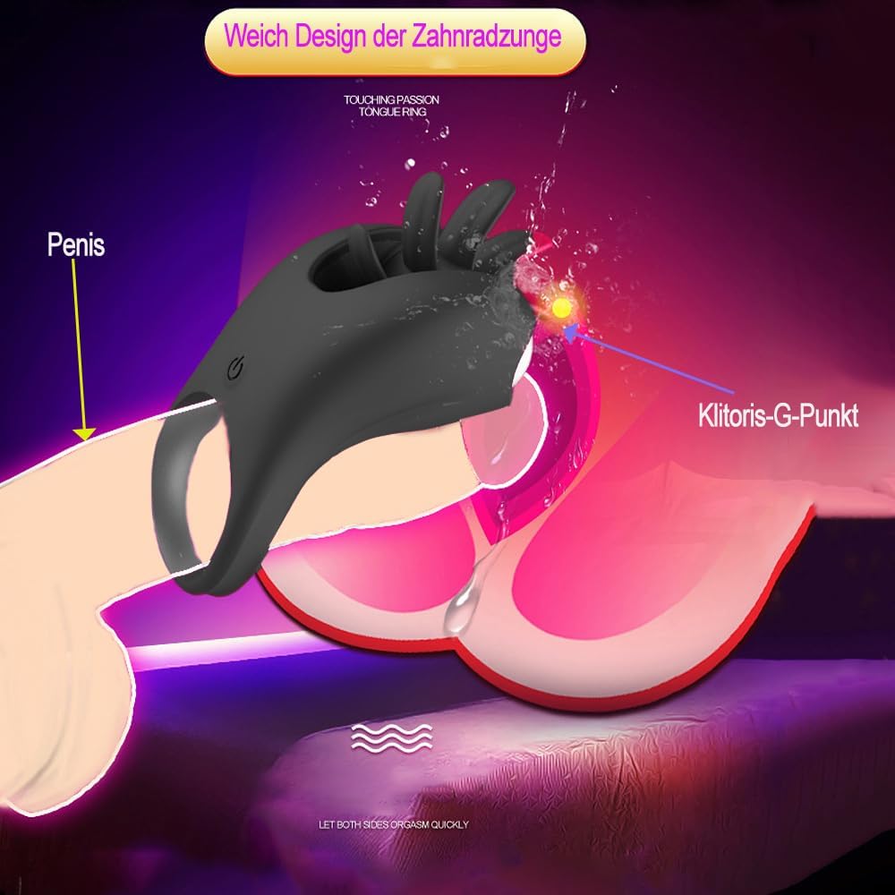 Penisring Vibrator Klitorisstimulator Cockringe Extrem Silikon G-Punkt Penis Ring Penisring Vibration Sex Toy Cock Ring mit 10 Vibration Modes