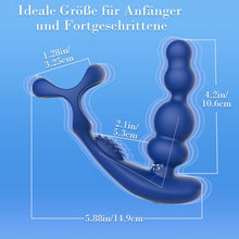 Load image into Gallery viewer, Anal Vibratoren für Mann Sex Spielzeug - 4 In 1 Prostata Stimulation Fernbedienung Analkugeln Buttplug Dildo mit Doppelte Penisringe 10 Vibrations &amp; 3 Rotationsmodi Prostata Massagegerät Analplug
