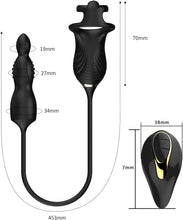 Load image into Gallery viewer, Prostata Vibrator Stimulator mit Stoßfunktion, 10 Vibrationsmodi Extrem Silikon und Doppel Penisring, Penis Vibrator mit Fernbedienung Sex Spielzeug Anal Dildo Analplug Analvibratoren für Mann