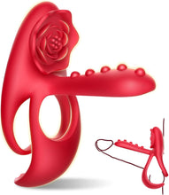 Load image into Gallery viewer, 3 in1 Penisring Extrem Sexspielzeug für Paare Penis Vibrator mit 10 Vibrationsmodi für Frau Klitoris Stimulator Cockring Sexspielzeug für Männer längere Erektion Perineum Massage Penisringe