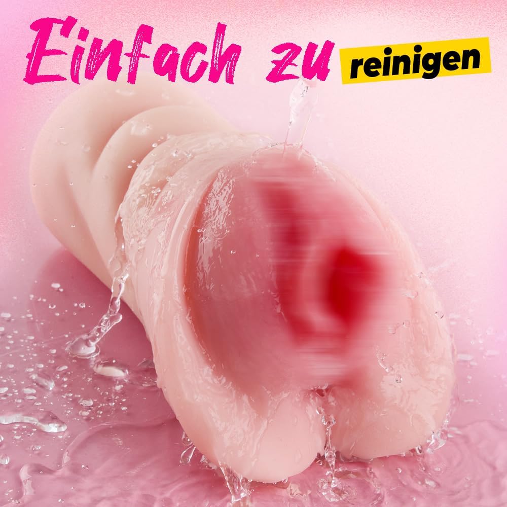 Realistischer Masturbator Taschenmuschi Silikon Masturbieren Sex Spielzeug mit 5D Klitoris Doppelkanal Masturbator Groß für Mann 2 in 1 Sexspielzeug für die Männer solo